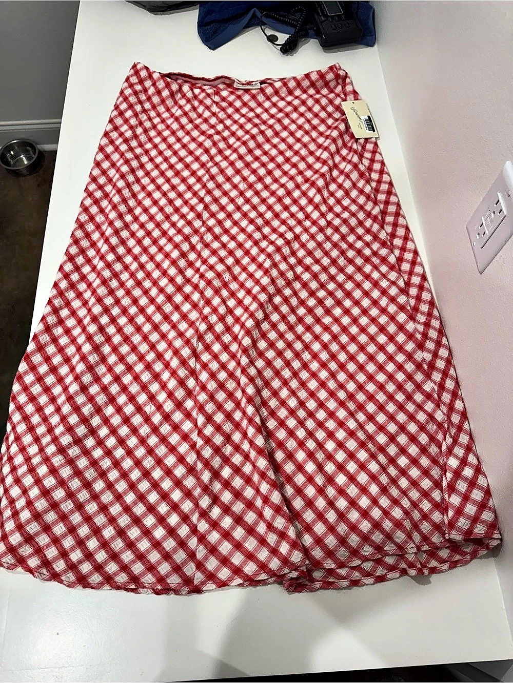 Universal Thread Women's Printed Midi Full Skirt Red & White